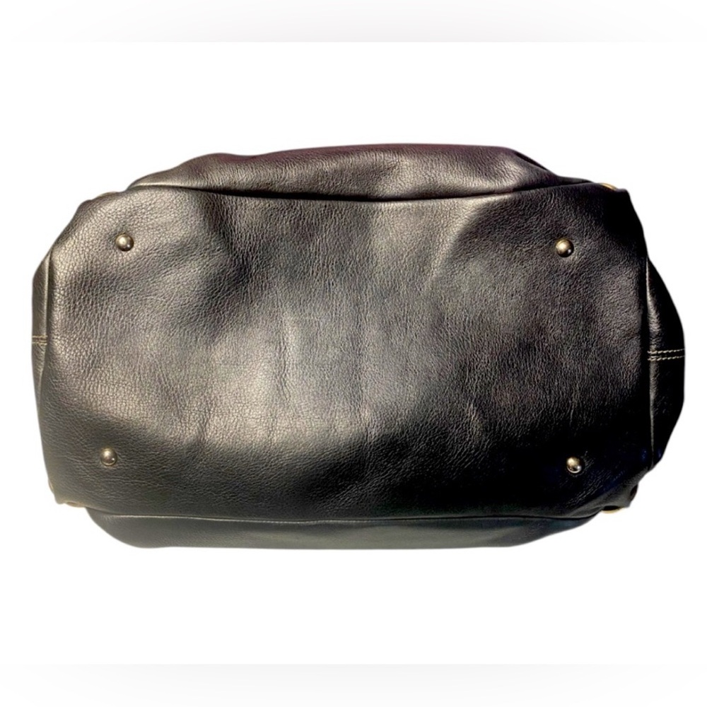 Salvatore Ferragamo Black Pebbled Leather Shoulder Bag with Gold Hardware - Picture 12 of 14